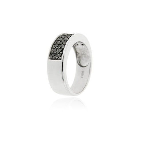 Sterling Silver 1/4 ct. tdw Black Diamond Band Ring