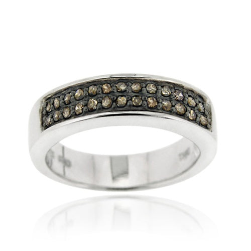 Sterling Silver 1/4 ct. tdw Champagne Diamond Band Ring