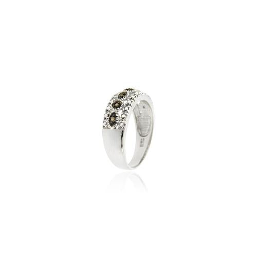 Sterling Silver 1/ct Black Diamond Band Ring-2
