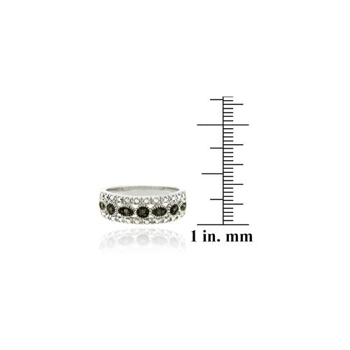 Sterling Silver 1/ct Black Diamond Band Ring-3