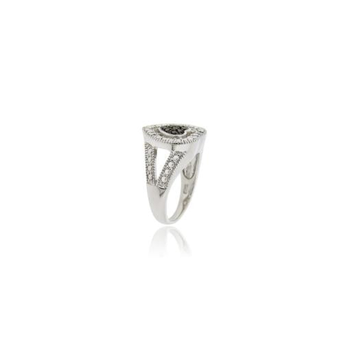 Sterling Silver 1/ct Black Diamond Heart Ring-2