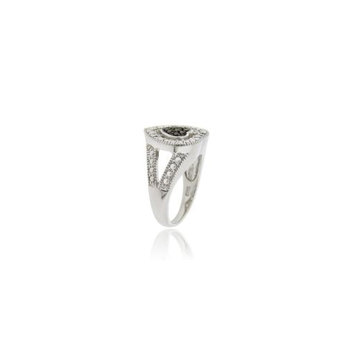 Sterling Silver 1/ct Black Diamond Heart Ring