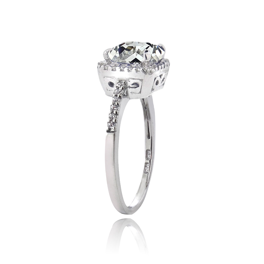 Sterling Silver 2 1/3ct CZ Asscher-Cut Ring-2