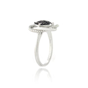 Sterling Silver 1/4ct Black Diamond Love Knot Ring
