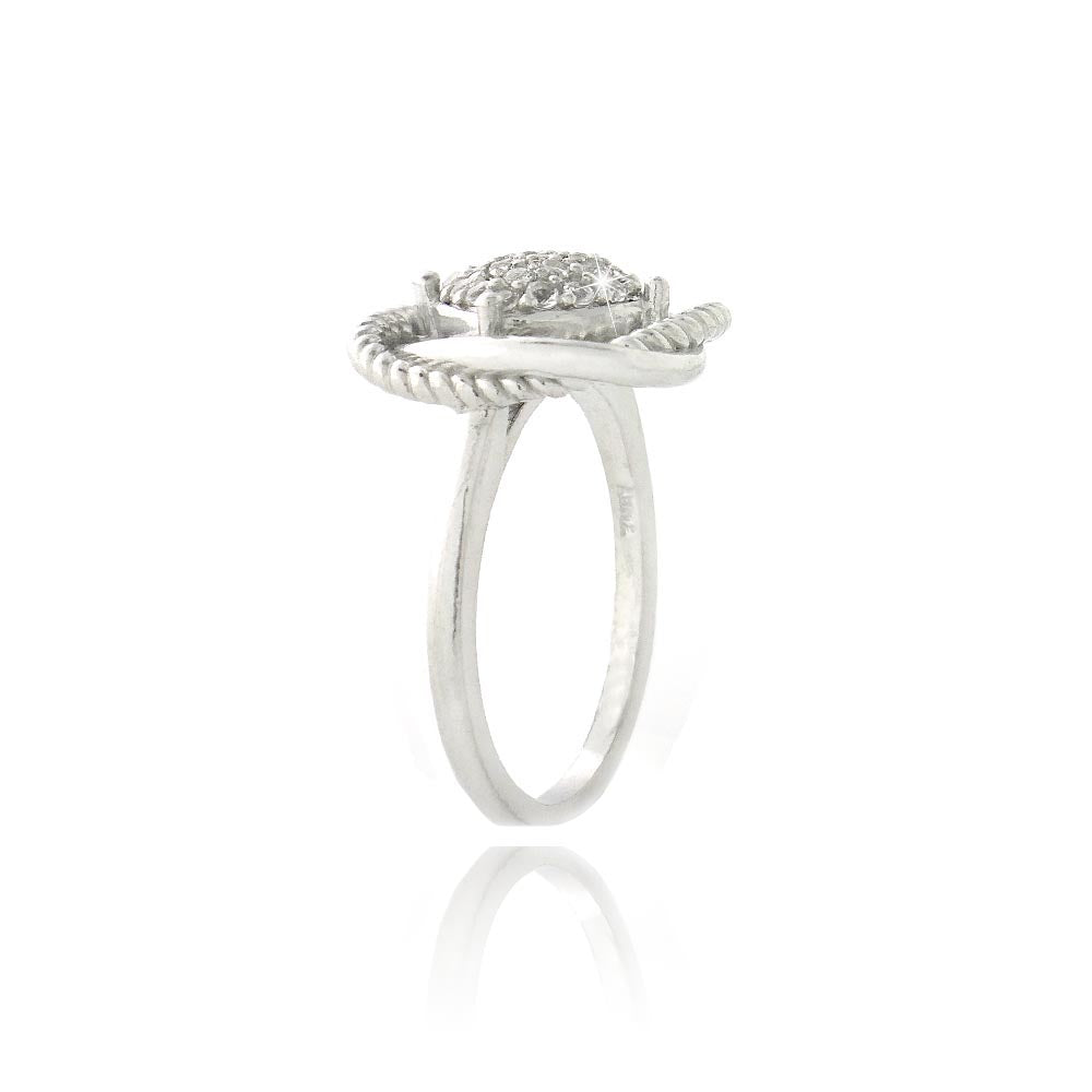Sterling Silver 3/4ct White Topaz Love Knot Ring-2