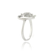 Sterling Silver 3/4ct White Topaz Love Knot Ring