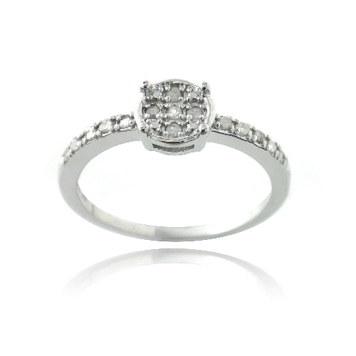 Sterling Silver 1/ ct Diamond Round Promise Ring