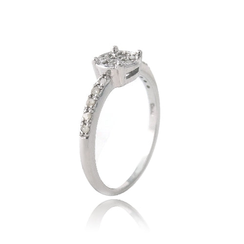 Sterling Silver 1/ ct Diamond Round Promise Ring-2