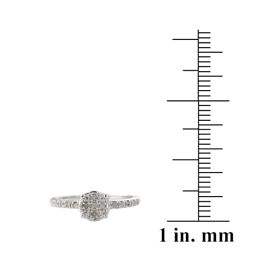 Sterling Silver 1/ ct Diamond Round Promise Ring-3