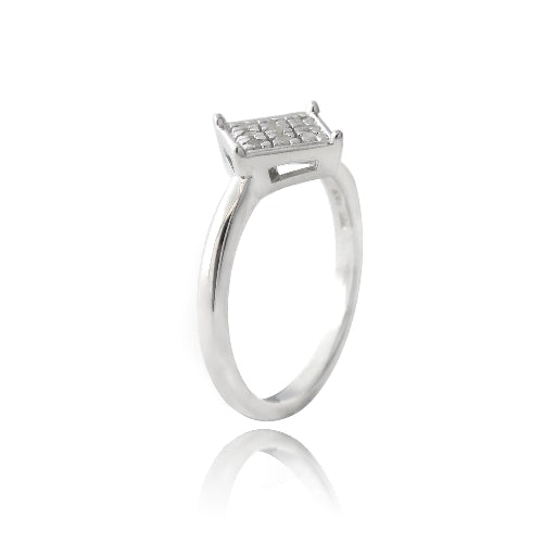 Sterling Silver 1/ ct Diamond Diamond-Shape Promise Ring-2