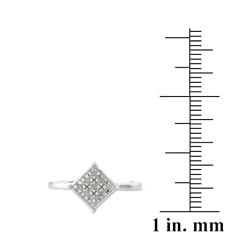 Sterling Silver 1/ ct Diamond Diamond-Shape Promise Ring-3