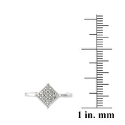 Sterling Silver 1/ ct Diamond Diamond-Shape Promise Ring