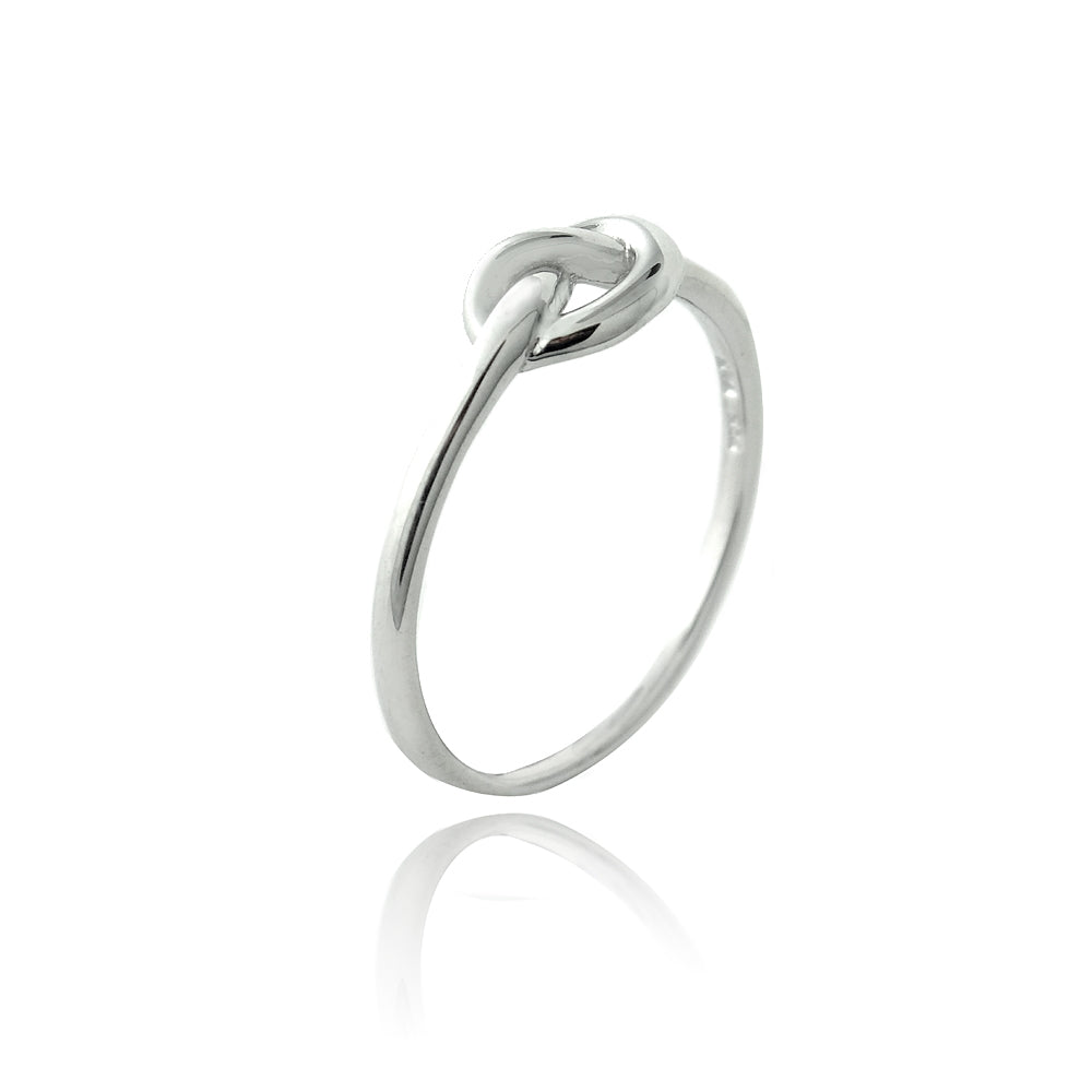 Sterling Silver Polished Love Knot Ring-2