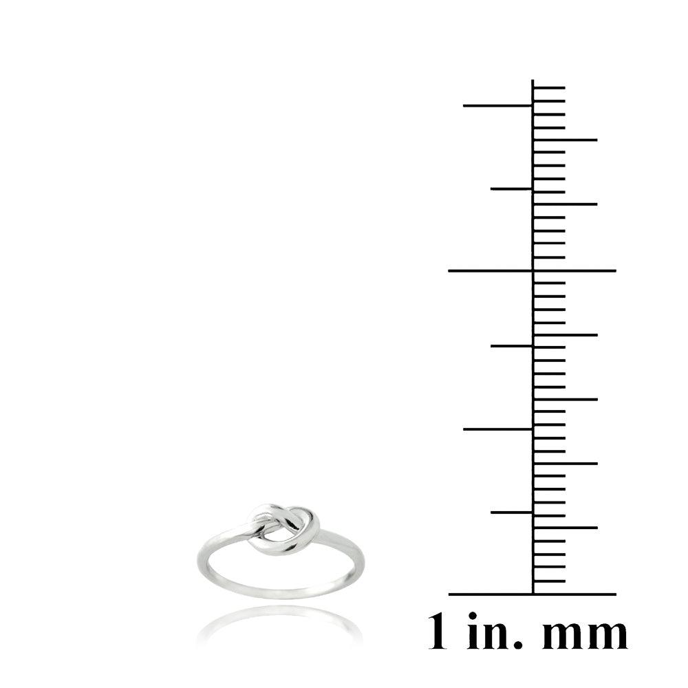 Sterling Silver Polished Love Knot Ring-3