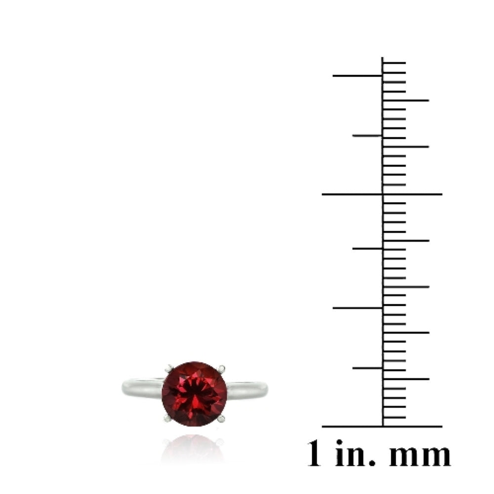 Sterling Silver 2.2ct Created Ruby Round Solitaire Ring-3