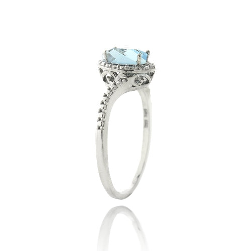 Sterling Silver 1.ct Swiss Blue Topaz & Diamond Accent Oval Ring-2