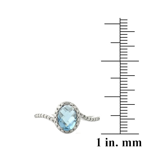 Sterling Silver 1.ct Swiss Blue Topaz & Diamond Accent Oval Ring-3