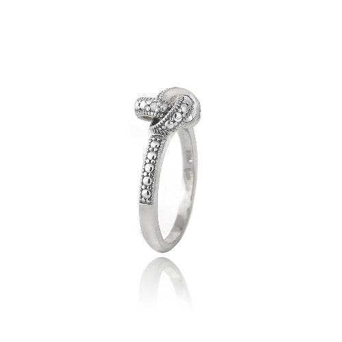Sterling Silver Love Knot Diamond Accent Promise Ring-2