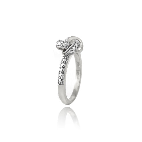 Sterling Silver Love Knot Diamond Accent Promise Ring