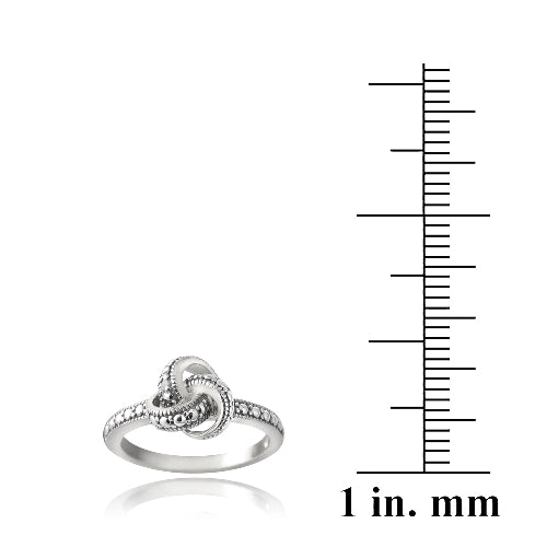 Sterling Silver Love Knot Diamond Accent Promise Ring-3