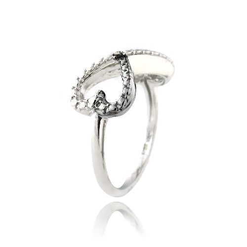Sterling Silver Black Diamond Accent Infinity Hearts Ring-2