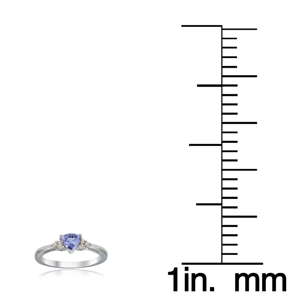 Sterling Silver Tanzanite & White Topaz Trillion-Cut Ring-3