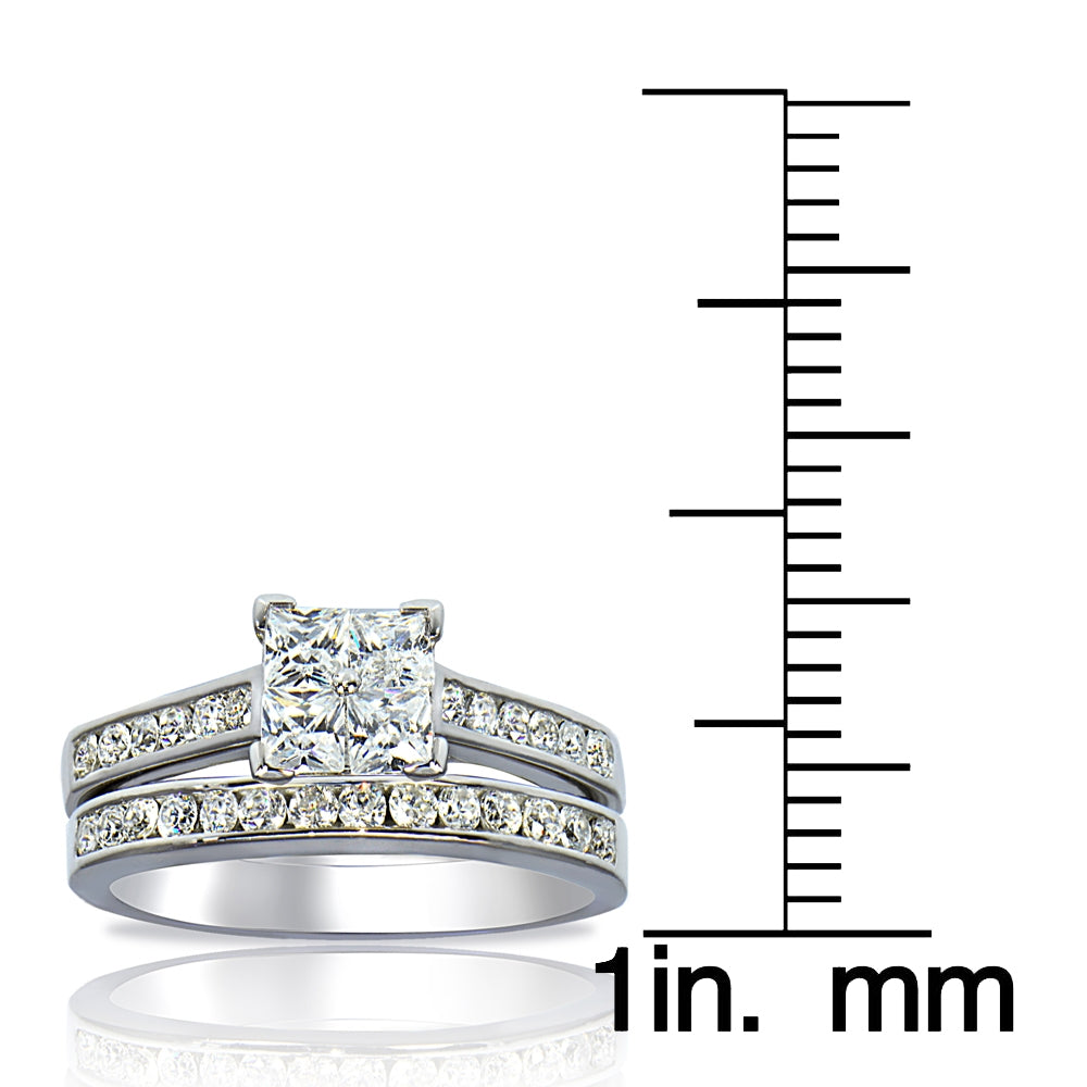 Sterling Silver 2 ct tdw Cubic Zirconia Ring Set-4