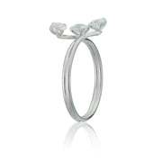 Sterling Silver Cubic Zirconia Three Stone Ring