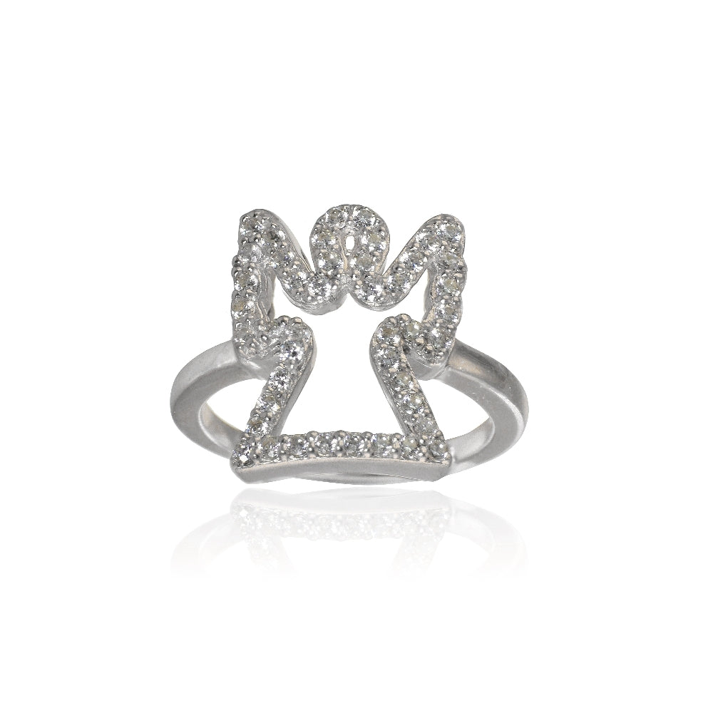Sterling Silver Cubic Zirconia Angel Ring