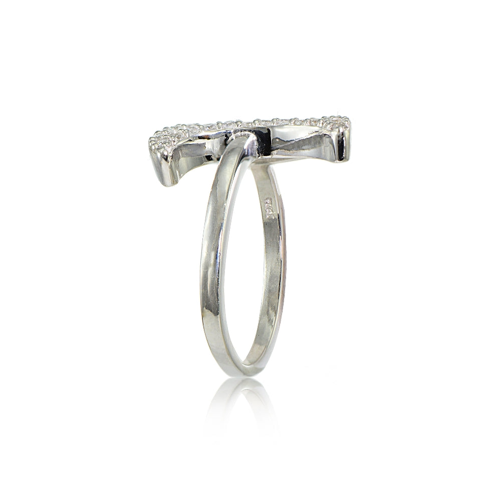 Sterling Silver Cubic Zirconia Angel Ring-2