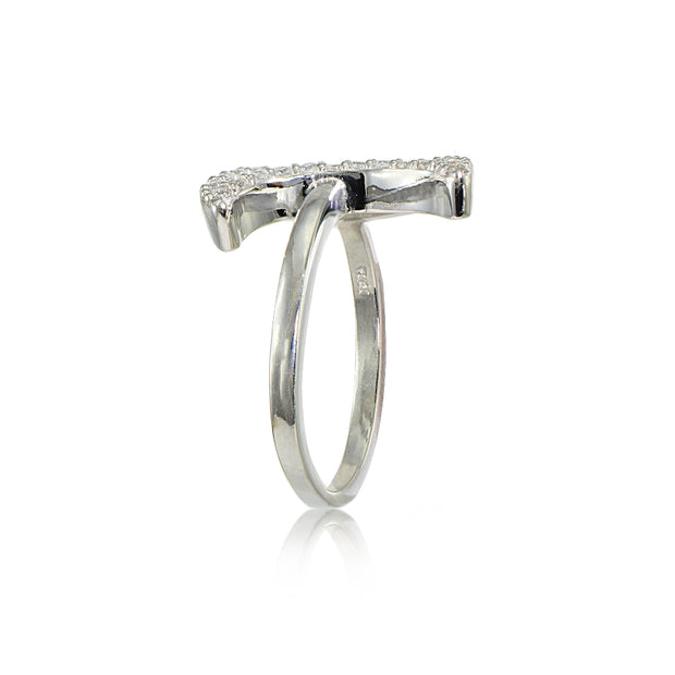Sterling Silver Cubic Zirconia Angel Ring
