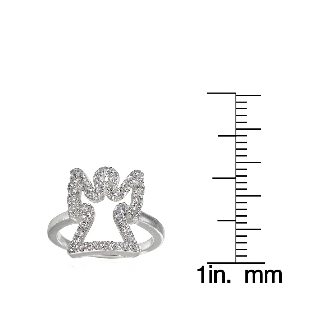 Sterling Silver Cubic Zirconia Angel Ring-3