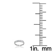 Sterling Silver Cubic Zirconia Half Eternity Anniversary Band Ring