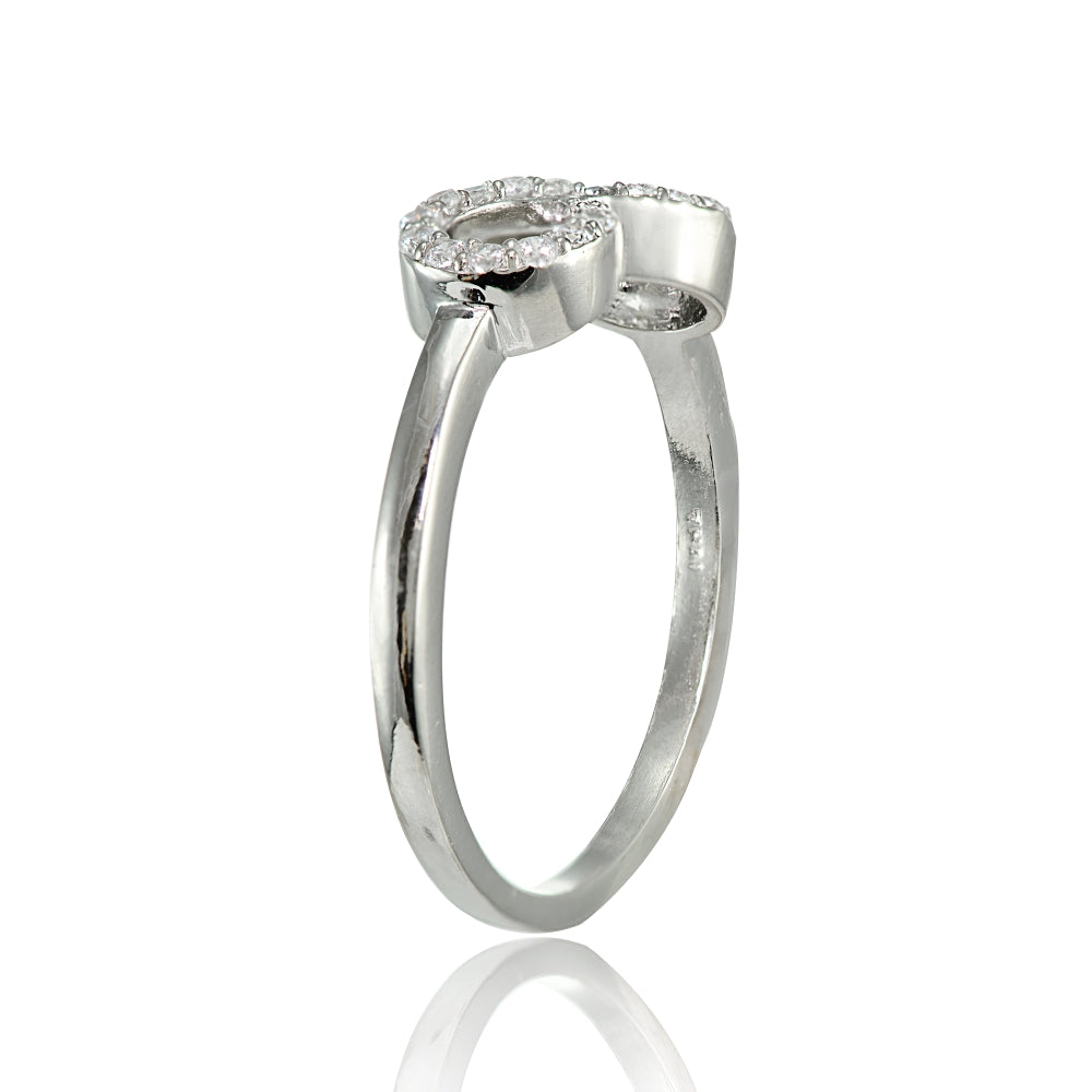 Sterling Silver Cubic Zirconia Figure Infinity Ring-2