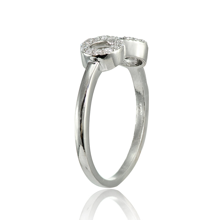 Sterling Silver Cubic Zirconia Figure Infinity Ring