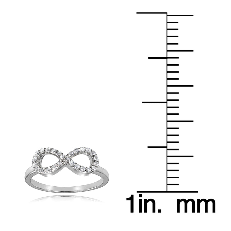 Sterling Silver Cubic Zirconia Figure Infinity Ring