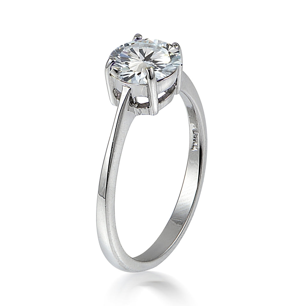 Sterling Silver 3.2ct TGW Cubic Zirconia Round Bridal Engagement Ring-2