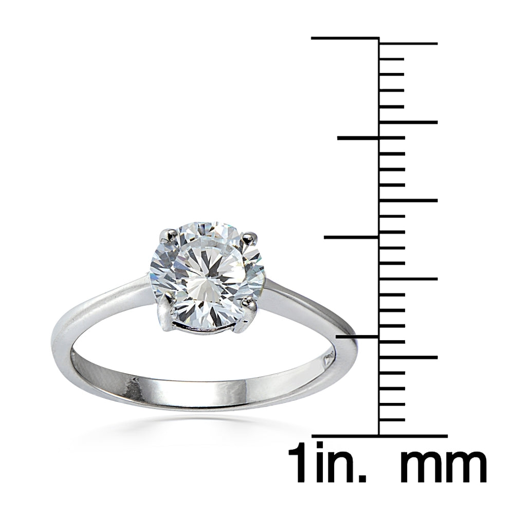 Sterling Silver 3.2ct TGW Cubic Zirconia Round Bridal Engagement Ring-3