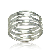 Sterling Silver High Polished Multi Wrap Band Ring,