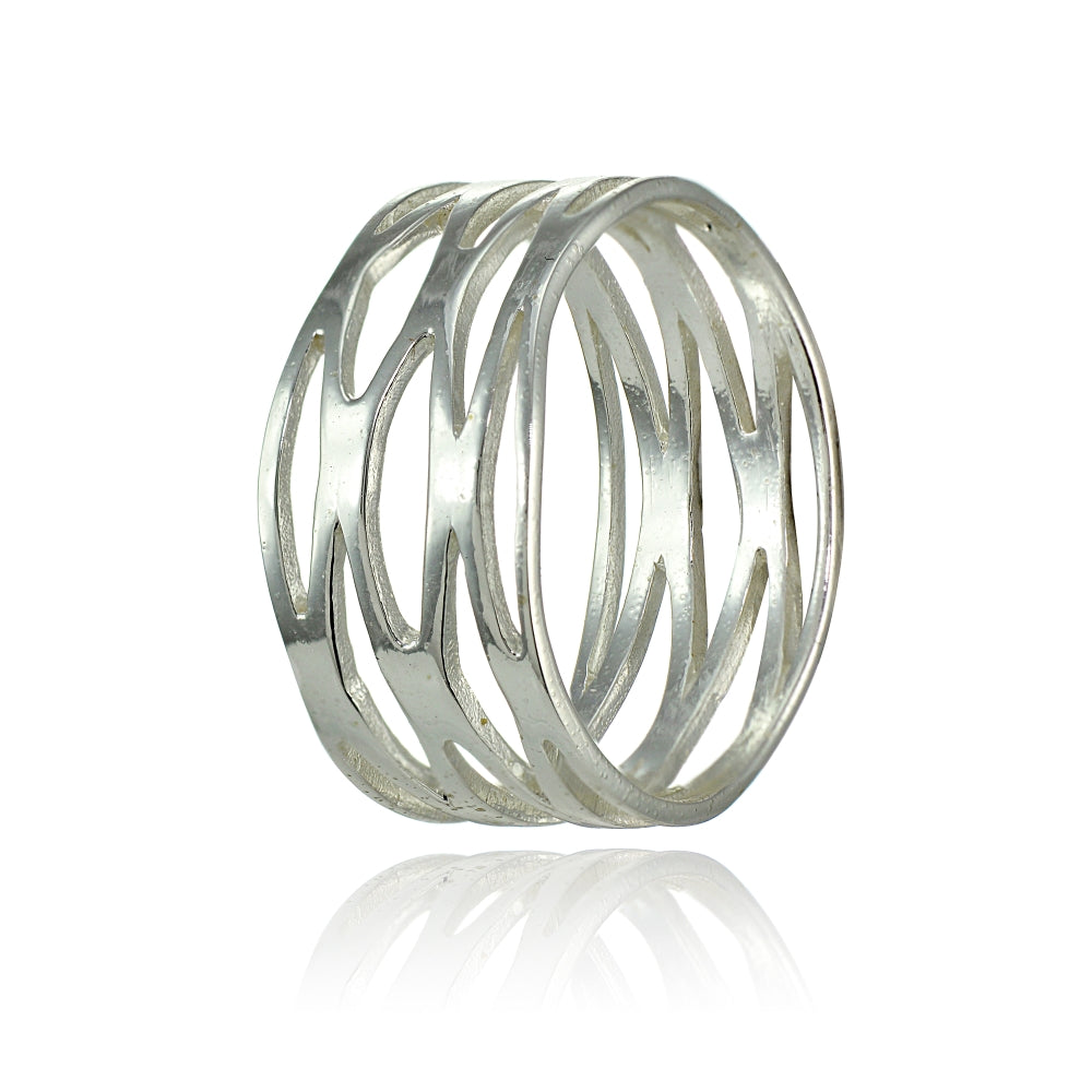 Sterling Silver High Polished Multi Wrap Band Ring,-2