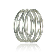Sterling Silver High Polished Multi Wrap Band Ring,