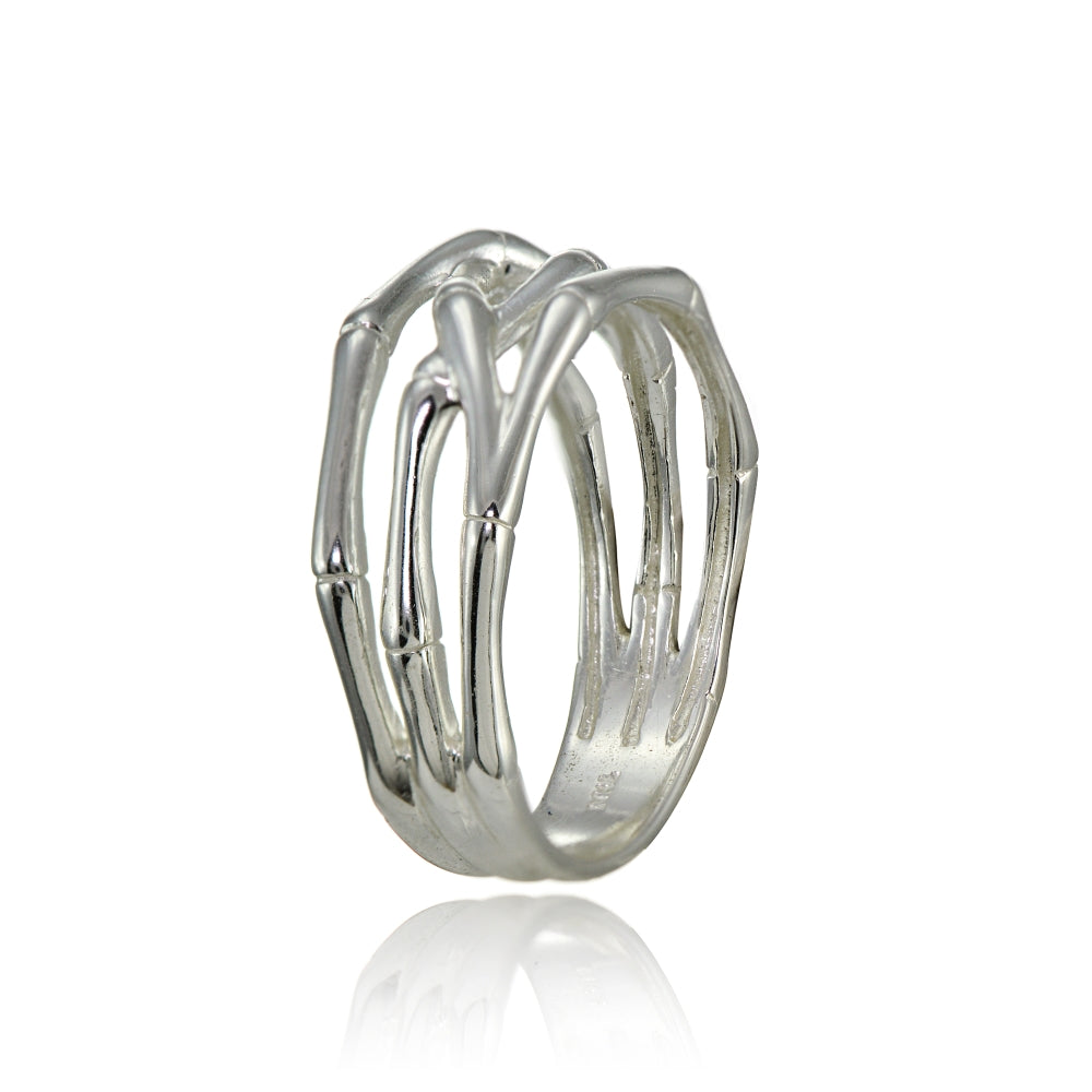 Sterling Silver High Polished Bone Wrap Ring-2