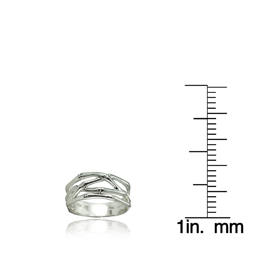 Sterling Silver High Polished Bone Wrap Ring-3