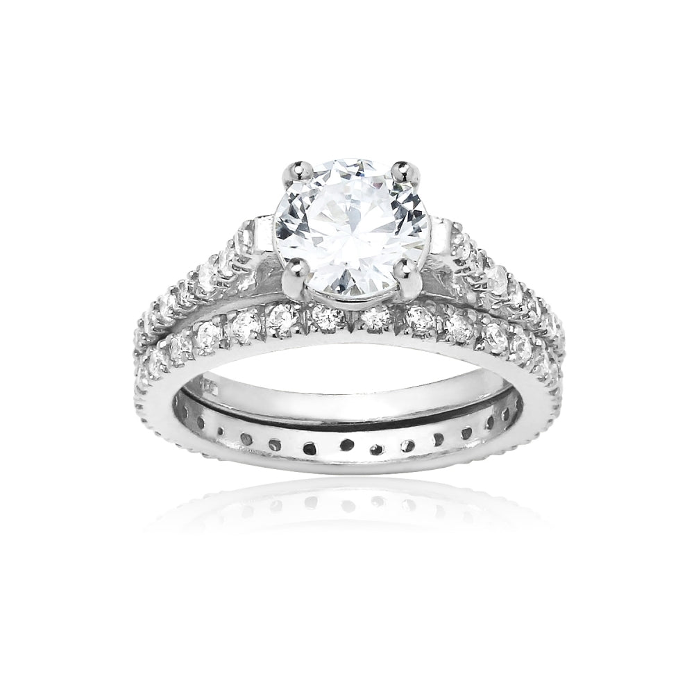 Sterling Silver Swarovski Zirconia Ring Set