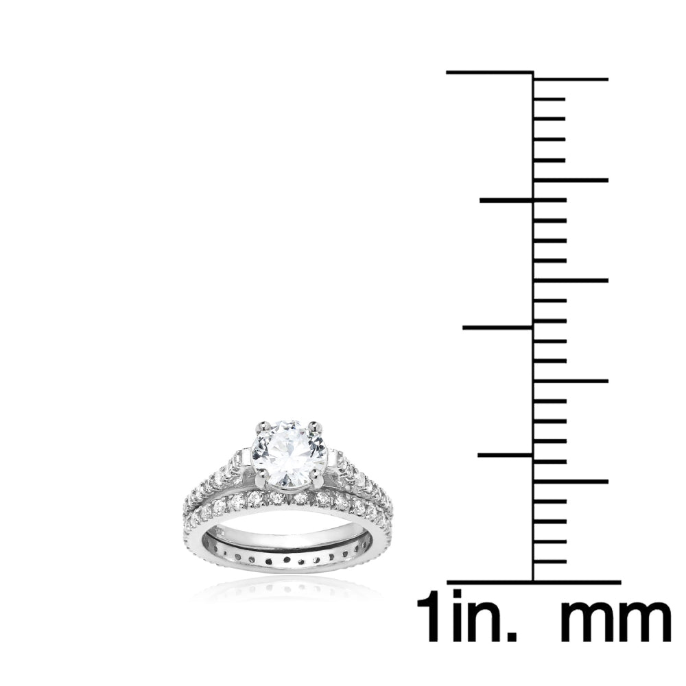 Sterling Silver Swarovski Zirconia Ring Set-5