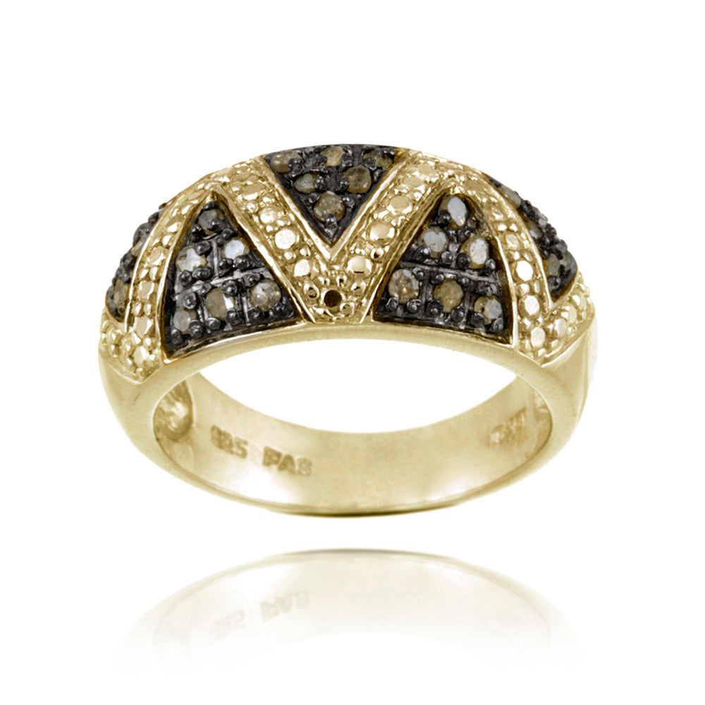 1K Gold over Sterling Silver 1/3ct Champagne Diamond Ring