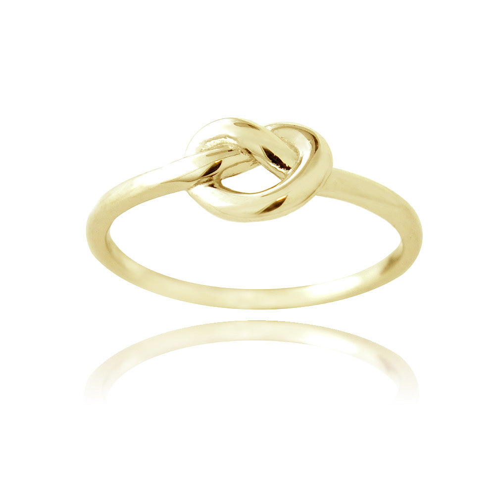 1K Gold over Sterling Silver Polished Love Knot Ring