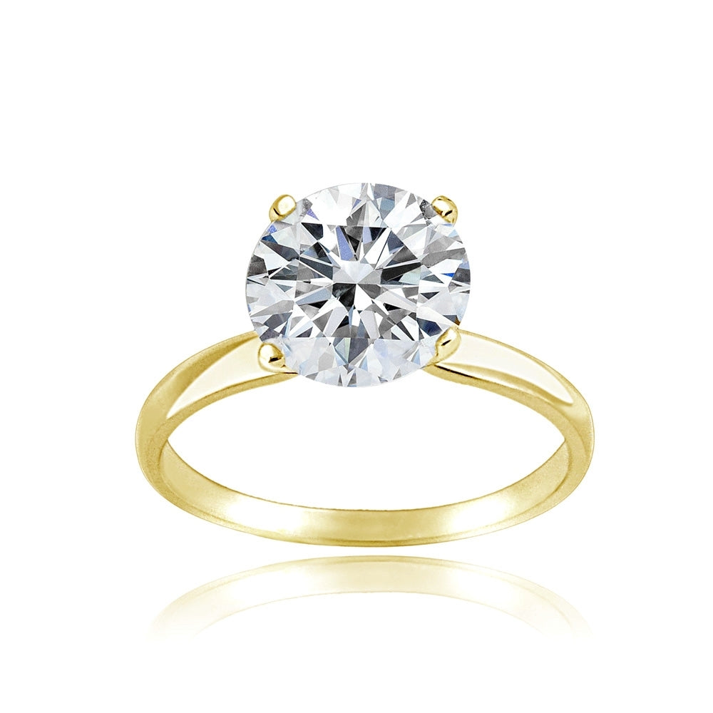 Gold Tone over Sterling Silver 0 Facets Cubic Zirconia Ring (2cttw)