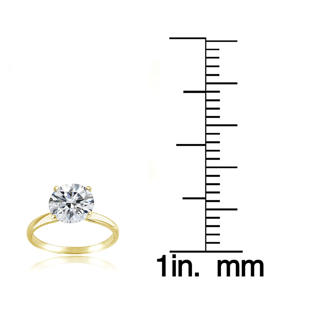 Gold Tone over Sterling Silver 0 Facets Cubic Zirconia Ring (2cttw)-3