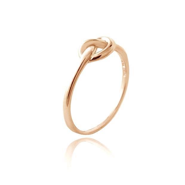 Rose Gold Tone over Sterling Silver Polished Love Knot Ring